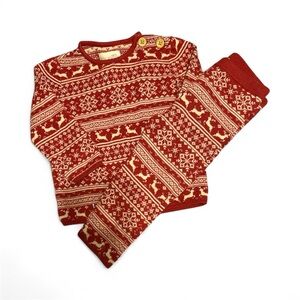 Little Planet by Carter's Red and Cream Knit Sweater baby 12 months